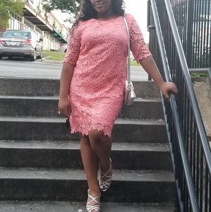 Peach Lace Dress wedding, evening, event dress